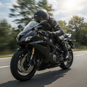Motorista en moto generado por IA